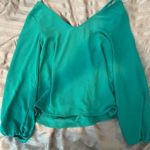 Green long sleeve blouse